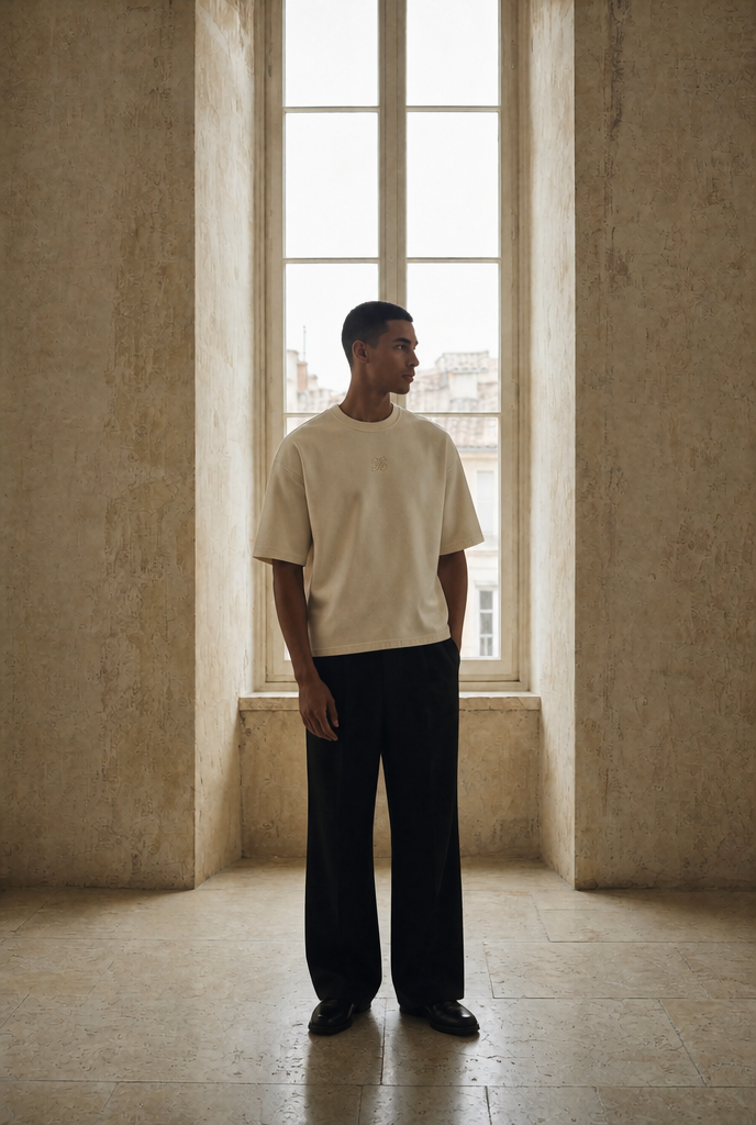 Ivory Sequin Bird Heavyweight Tee