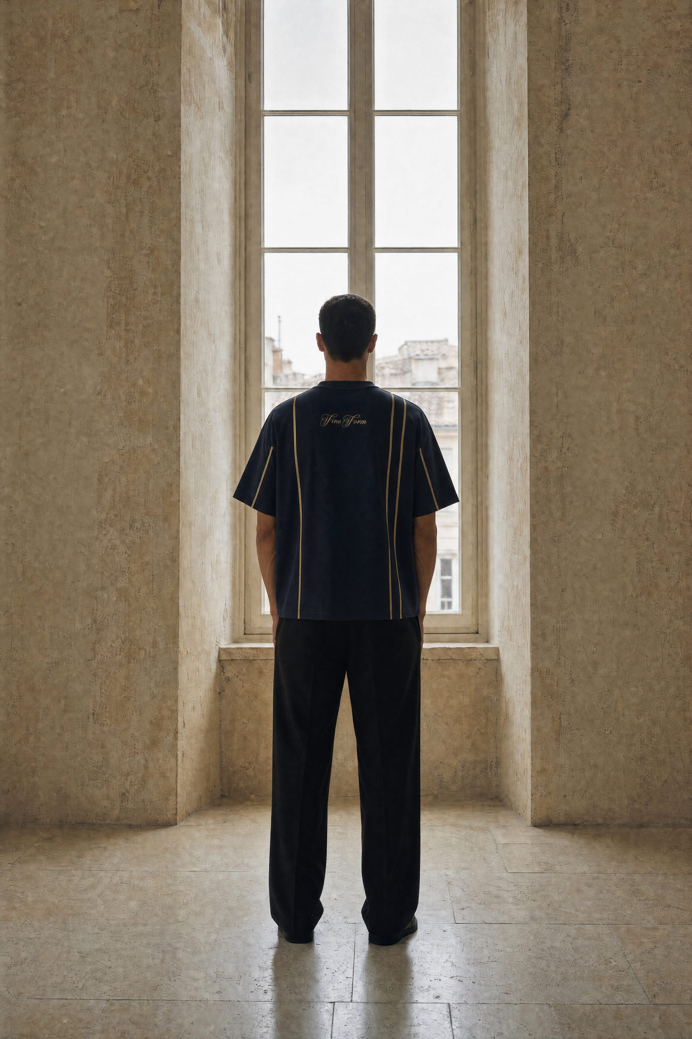 Navy Pinstripe Heavyweight Tee