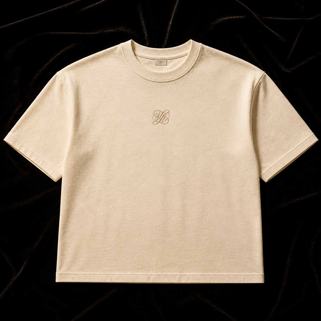 Ivory Sequin Bird Heavyweight Tee